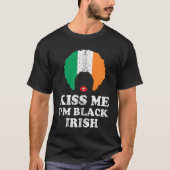 Black Irish Shamrock Lucky St Patricks Day Women Tシャツ (正面)