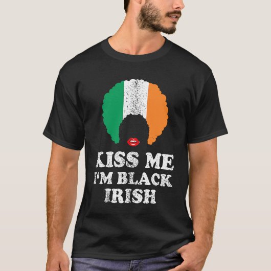 Black Irish Shamrock Lucky St Patricks Day Women Tシャツ (正面)