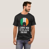 Black Irish Shamrock Lucky St Patricks Day Women Tシャツ (正面フル)