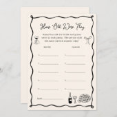 Black Italian Bridal Shower Age Guessing Game Card 招待状 (正面/裏面)