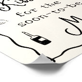 Black Italian Bridal Shower Guess How Many Kisses ポスター (角)