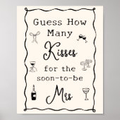 Black Italian Bridal Shower Guess How Many Kisses ポスター (正面)
