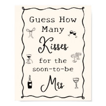 Black Italian Bridal Shower Guess How Many Kisses