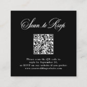 Black Italian Elegance | RSVP with QR Code エンクロージャーカード (正面)