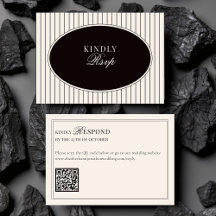 Black Ivory Classic Old Money QR Code Wedding RSVP