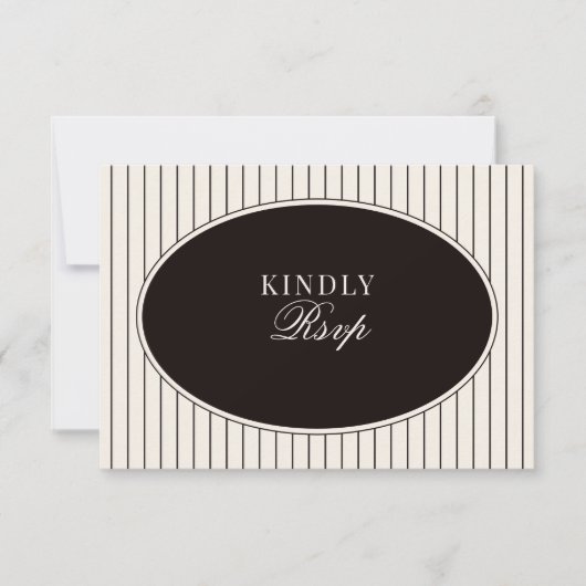 Black Ivory Classic Old Money QR Code Wedding RSVP (正面)