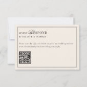 Black Ivory Classic Old Money QR Code Wedding RSVP (裏面)