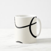 Black Ivory Flowing Line Abstract コーヒーマグカップ (正面右)