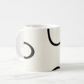 Black Ivory Flowing Line Abstract コーヒーマグカップ (正面左)