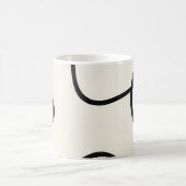 Black Ivory Flowing Line Abstract コーヒーマグカップ (中央)