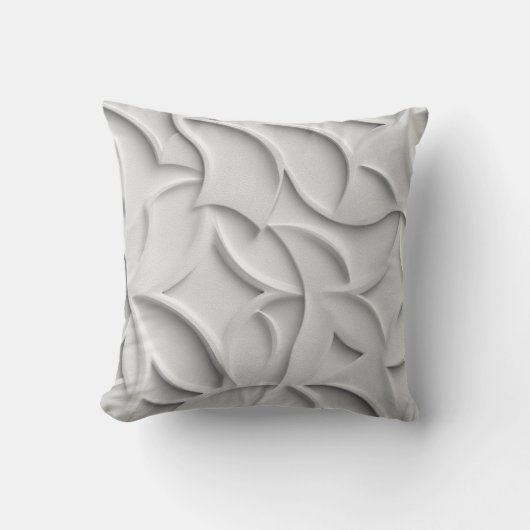 Black & Ivory Geometric Throw Pillow クッション (正面)