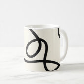 Black Ivory Loop Line Abstract コーヒーマグカップ (正面右)