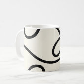Black Ivory Loop Line Abstract コーヒーマグカップ (正面左)