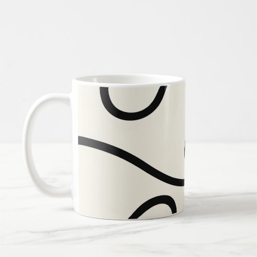 Black Ivory Loop Line Abstract コーヒーマグカップ (左)