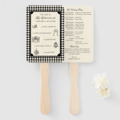 Black & Ivory Old Money Wedding Program Itinerary ハンドファン (正面&裏面)