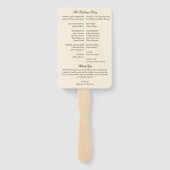 Black & Ivory Old Money Wedding Program Itinerary ハンドファン (裏面)