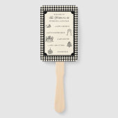 Black & Ivory Old Money Wedding Program Itinerary ハンドファン (正面)