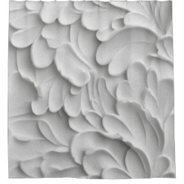 Black & Ivory Textured Shower Curtain  シャワーカーテン