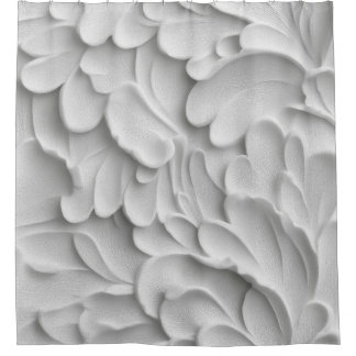 Black & Ivory Textured Shower Curtain  シャワーカーテン