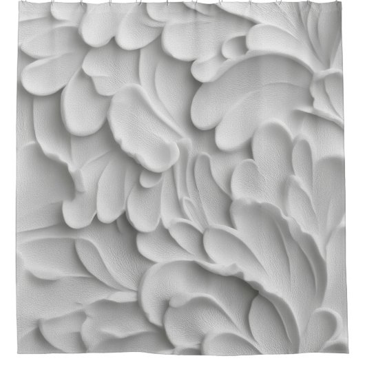 Black & Ivory Textured Shower Curtain  シャワーカーテン (正面)