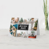 Black Joyeux Noël Retro Typography Photo Collage シーズンカード (正面)