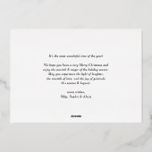 Black Joyeux Noël Retro Typography Photo Collage 箔シーズンカード (裏面)