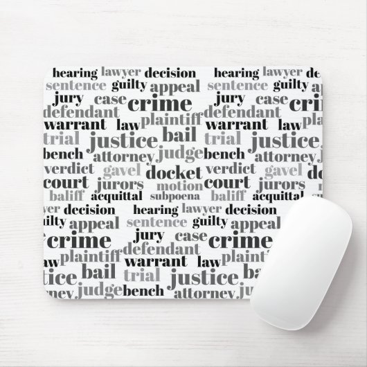 Black Judicial Text Word Cloud On White マウスパッド (マウス)