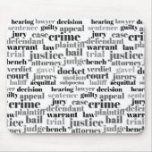 Black Judicial Text Word Cloud On White マウスパッド (正面)