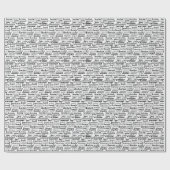 Black Judicial Text Word Cloud On White ラッピングペーパー (フラット)