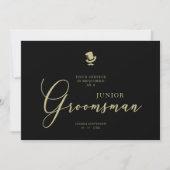 Black Junior Groomsman Chic Wedding Proposal (正面)