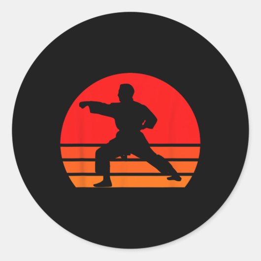 Black Karate Shirt1 ラウンドシール (正面)