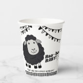 Black Kawaii Little Lamb Baby Shower 紙コップ (正面)