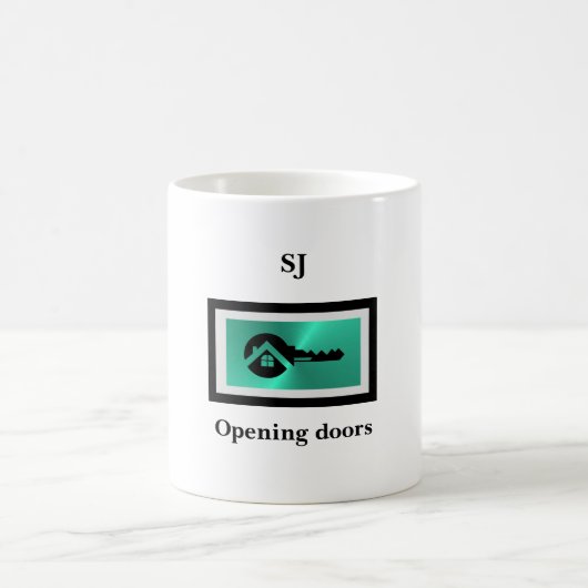 Black Key and Turquoise Real Estate Business Mug コーヒーマグカップ (中央)