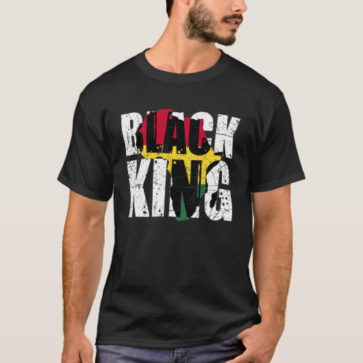 Black King Africa Map Black History Month Africa P Tシャツ (正面)