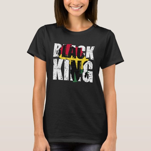 Black King Africa Map Black History Month Africa P Tシャツ (正面)