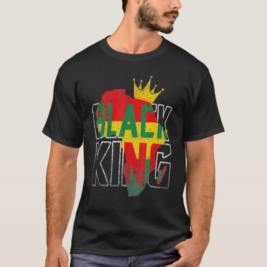 Black King Africa Map Black History Month Africa P Tシャツ (正面)