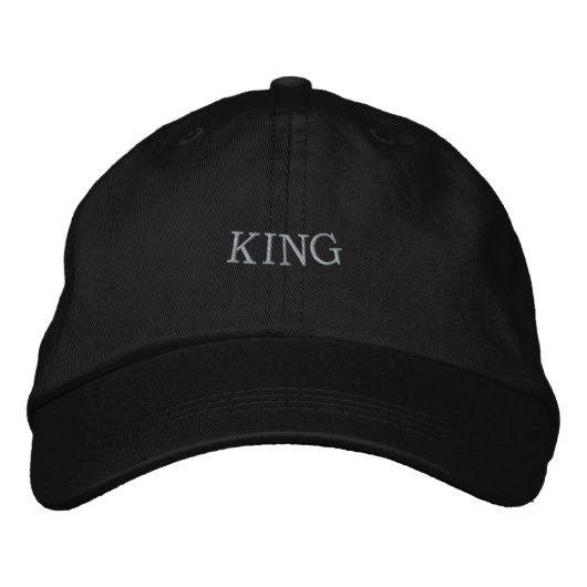 Black KING Custom Name Adjustable-Hat Bold Premium 刺繍入りキャップ (正面)