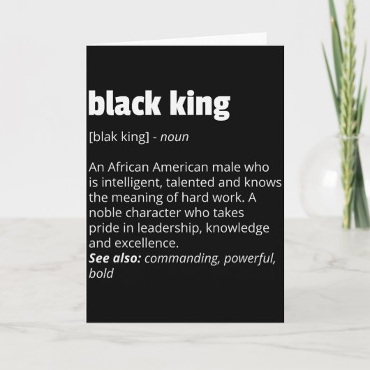 Black King Definition African Pride Black History  カード (正面)