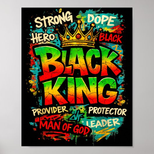 Black King Man Of God Strong Leader Melanin Black  ポスター (正面)