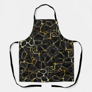 Black Kintsugi Gold Vein  エプロン
