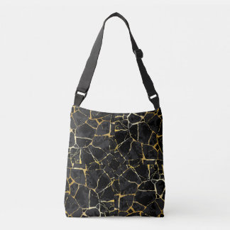 Black Kintsugi Gold Vein  クロスボディバッグ