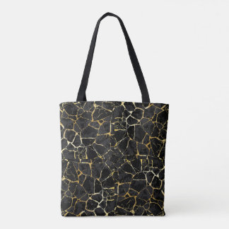 Black Kintsugi Gold Vein  トートバッグ