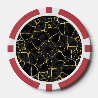 Black Kintsugi Gold Vein  ポーカーチップ
