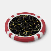 Black Kintsugi Gold Vein  ポーカーチップ (シングル)