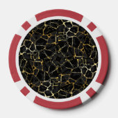 Black Kintsugi Gold Vein  ポーカーチップ (裏面)