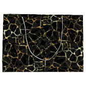 Black Kintsugi Gold Vein  ラージペーパーバッグ (裏面)