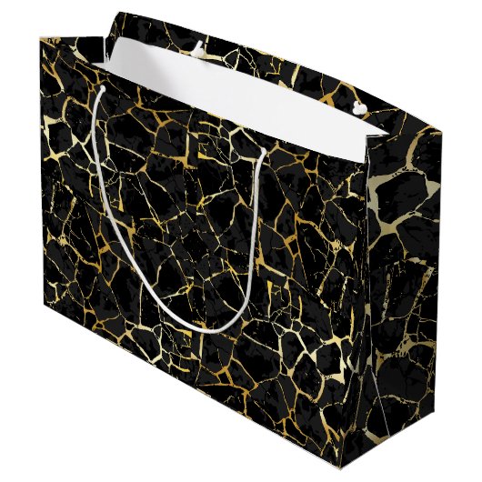 Black Kintsugi Gold Vein  ラージペーパーバッグ (裏面アングル)