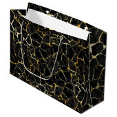 Black Kintsugi Gold Vein  ラージペーパーバッグ (正面アングル)