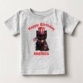 Black Kitten (1c) Patriotic Kid T-Shirt ベビーTシャツ