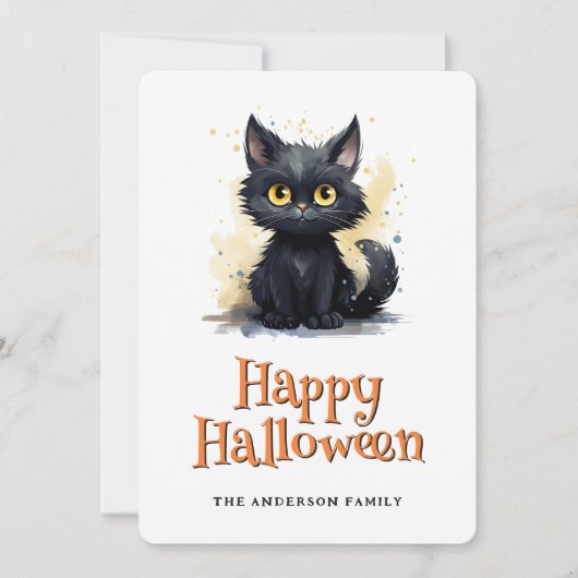 Black Kitty Happy Halloween Card シーズンカード (正面)